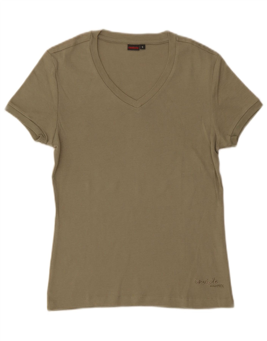T-shirt damski Invicta Top UK 8, mały, bawełniany khaki