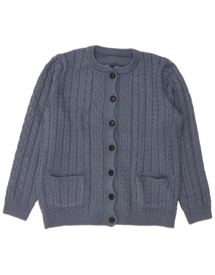 Sweter damski o luźnym kroju w stylu vintage, UK 14, średni niebieski poliester
