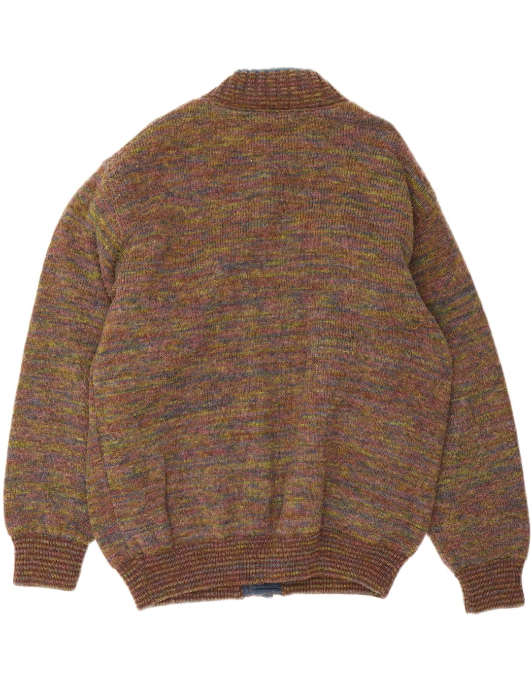 Vintage męska dzianinowa kurtka bomber UK 42 XL wielobarwna nakrapiana wełna