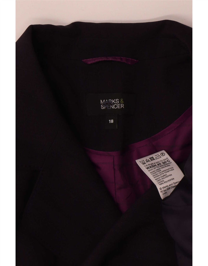 Marks & Spencer Damska marynarka zapinana na 3 guziki, UK 18 XL, fioletowy poliester