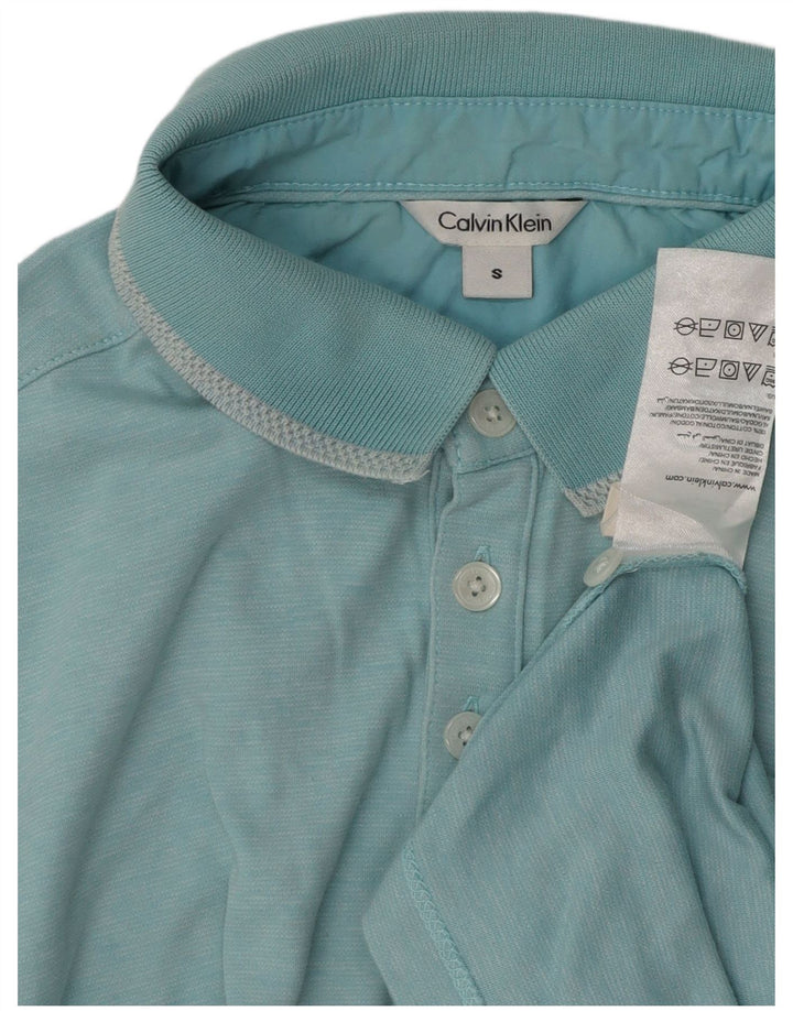 Męska koszulka polo CALVIN KLEIN, mała, niebieska, bawełniana