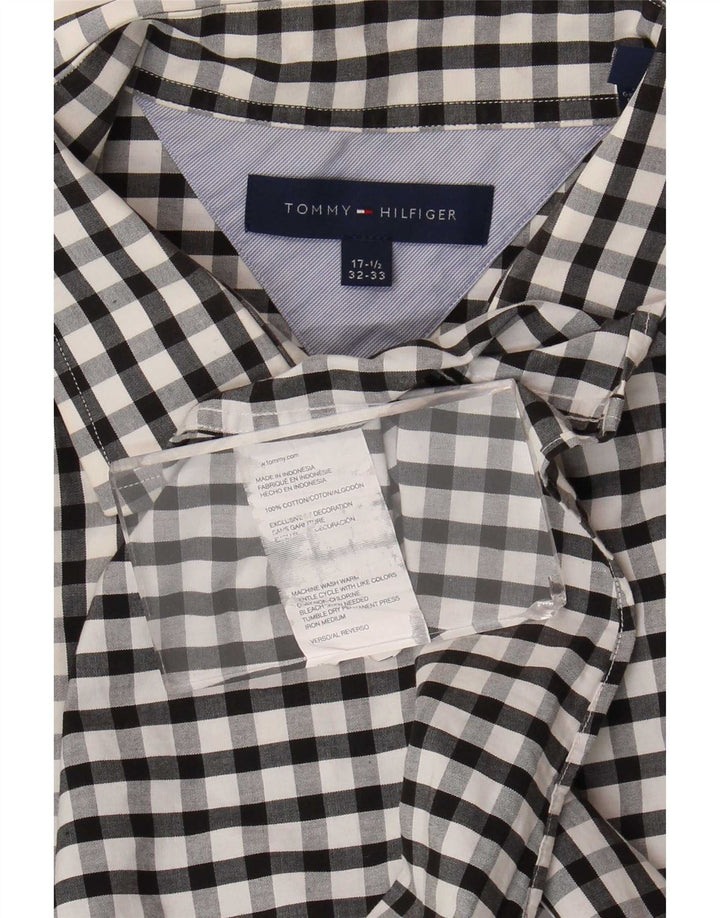 Koszula męska Tommy Hilfiger rozmiar 17 1/2 XL, czarna bawełniana kratka