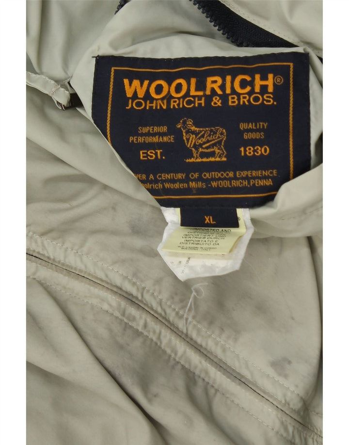 Męska dwustronna kurtka Woolrich UK 42 XL złamanego białego nylonu
