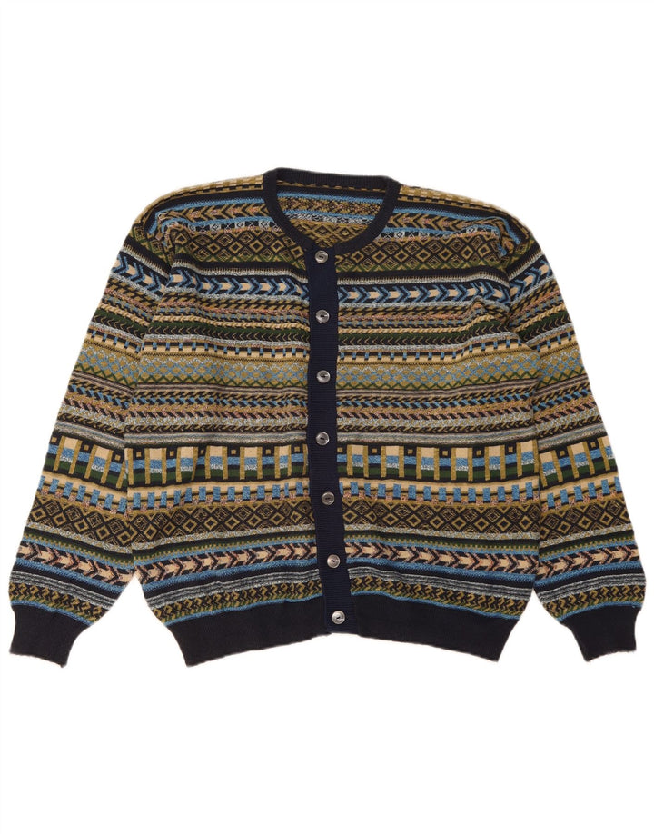 Sweter damski w stylu vintage, UK 16, duży, wielokolorowy, geometryczny
