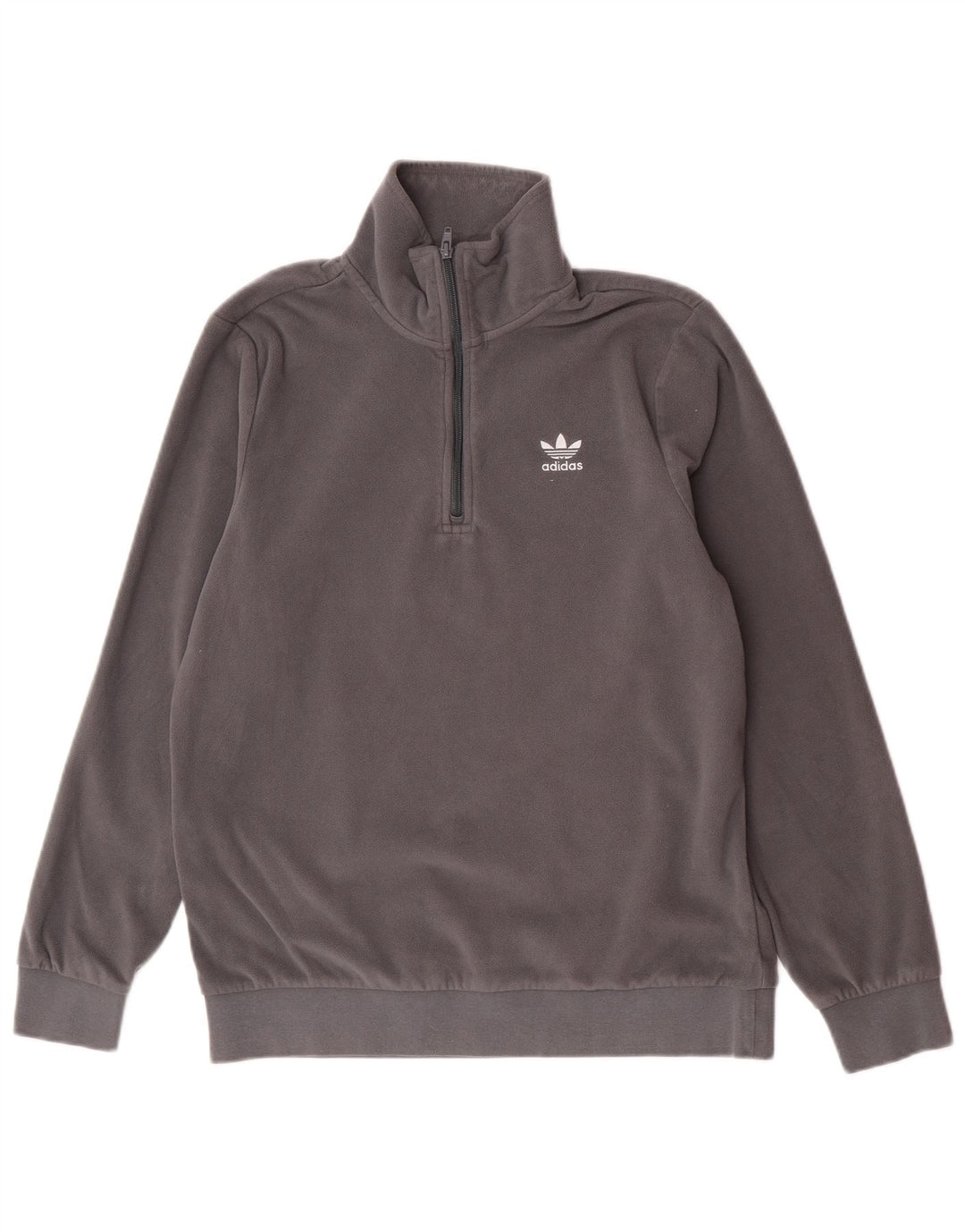 Męska bluza polarowa Adidas z zamkiem błyskawicznym, średnioszary poliester