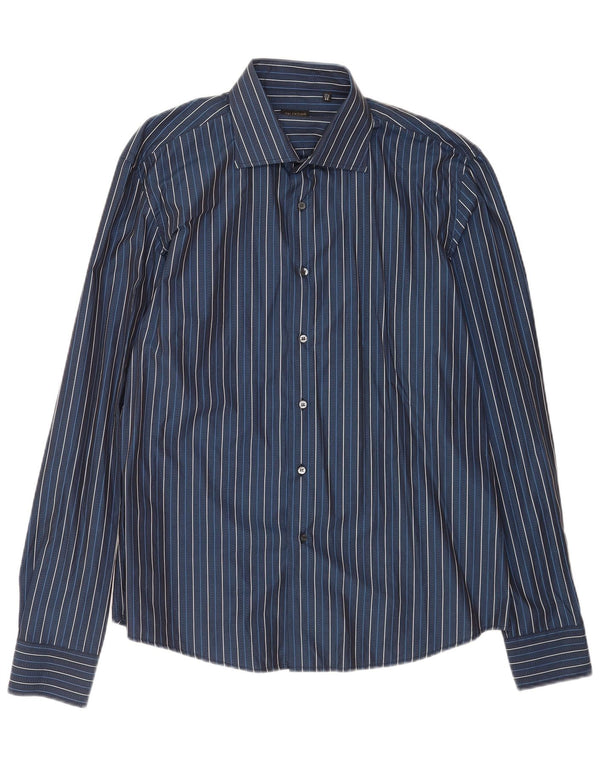 Koszula męska Valentino Inter Fit, rozmiar 17 1/2 44 XL, granatowa, bawełniana w prążki