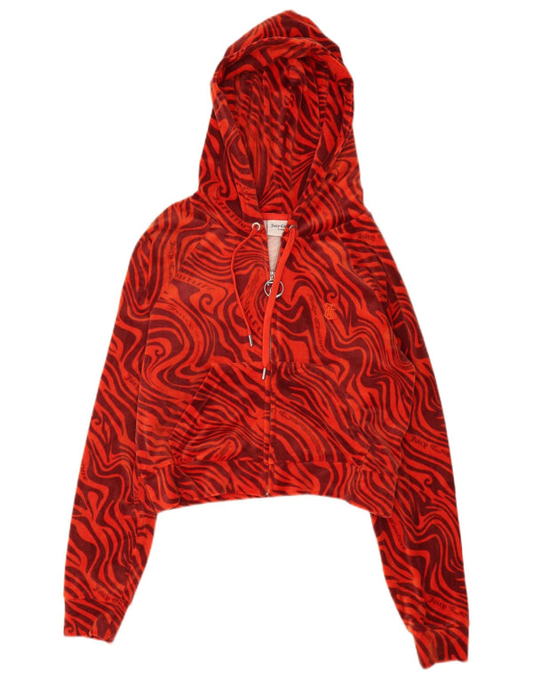 Damski sweter Juicy Couture z kapturem i zamkiem błyskawicznym UK 16, duży pomarańczowy