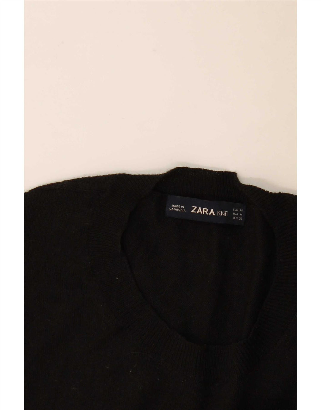 Sweter damski Zara z okrągłym dekoltem UK 14, średni czarny