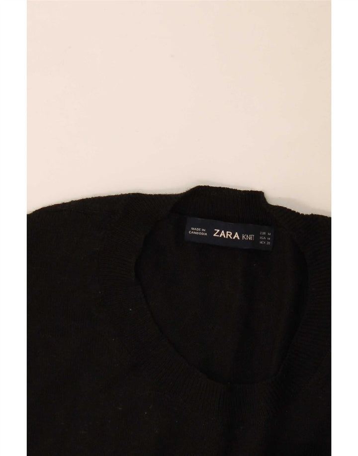 Sweter damski Zara z okrągłym dekoltem UK 14, średni czarny
