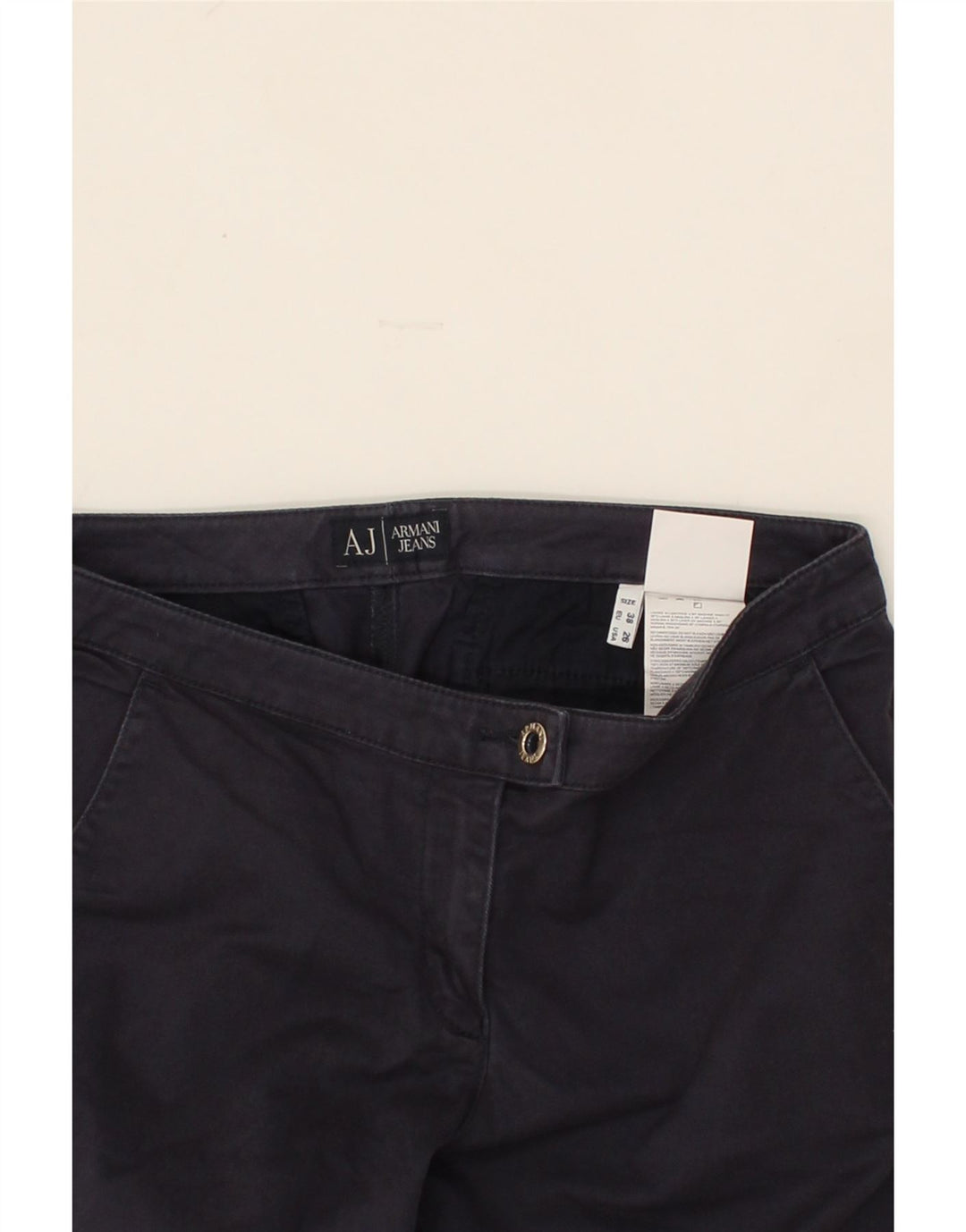 ARMANI Womens Straight Chino Trousers EU 38 Medium W30 L26  Navy Blue Vintage Armani and Second-Hand Armani from Messina Hembry 