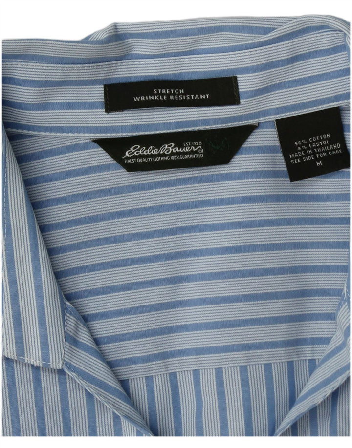 EDDIE BAUER Damska koszula z rękawem 3/4 UK 14, bawełniana w średnie niebieskie paski