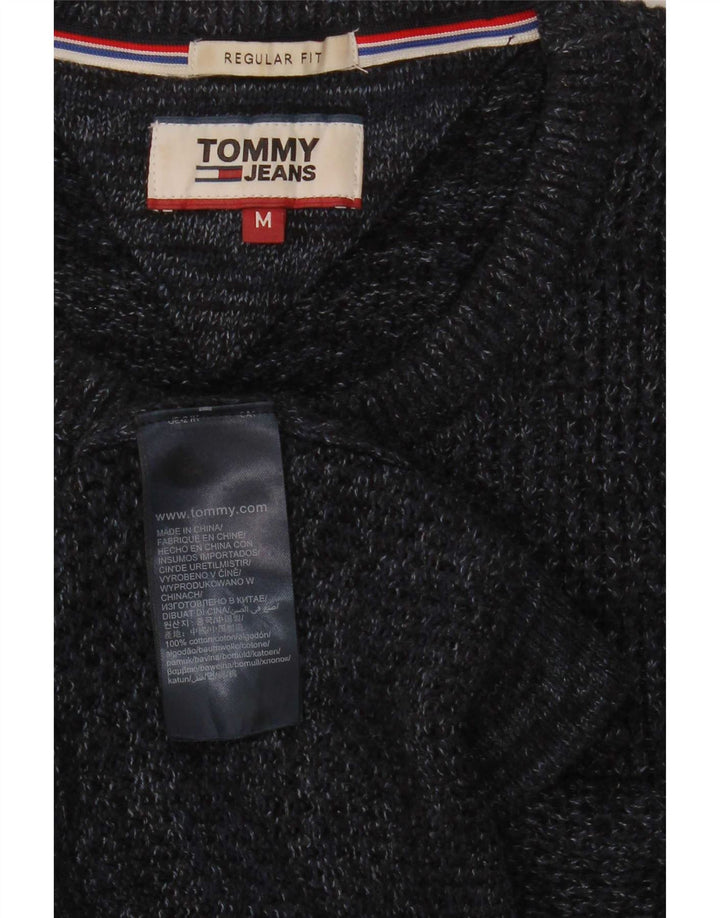 Męski sweter z okrągłym dekoltem Tommy Hilfiger, średni granatowy, nakrapiany
