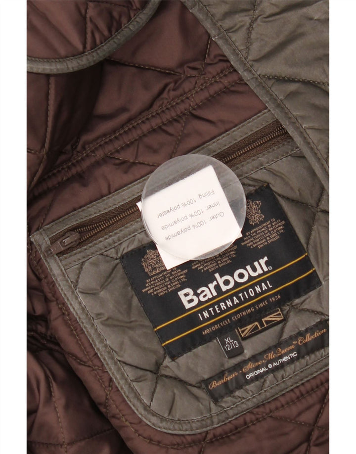 Pikowana kurtka chłopięca Barbour 12-13 lat XL Khaki, poliamid