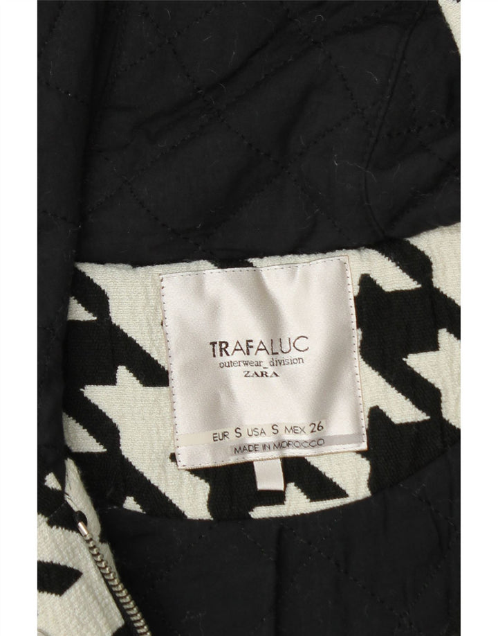 Damski oversize'owy płaszcz wiatrówka ZARA UK 10 Small White Houndstooth