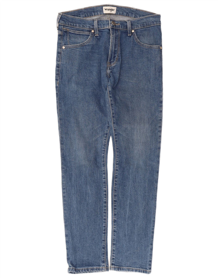 Wrangler Męskie Larston Slim Jeans W30 L29 Niebieskie bawełniane