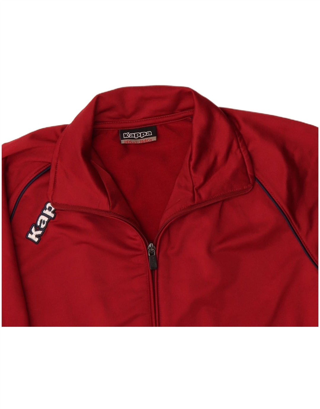 KAPPA Boys Graphic Tracksuit Top Jacket 13-14 Years Red Colourblock