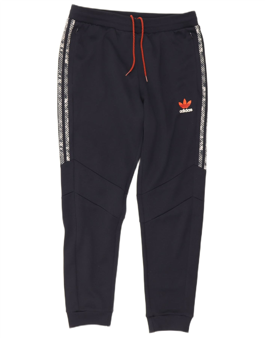 Męskie spodnie dresowe Adidas z grafiką, duże granatowe, poliestrowe