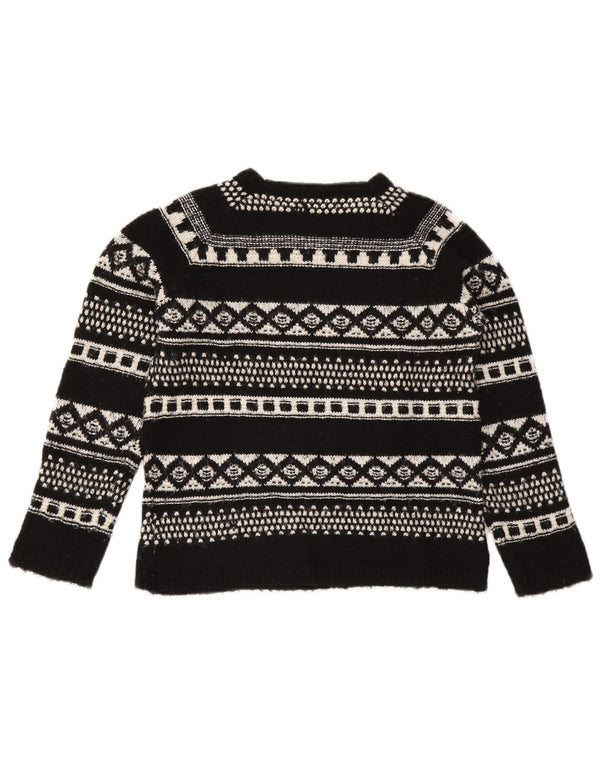 Sweter dziewczęcy Zara z dekoltem w łódkę 11-12 lat, czarny Fair Isle