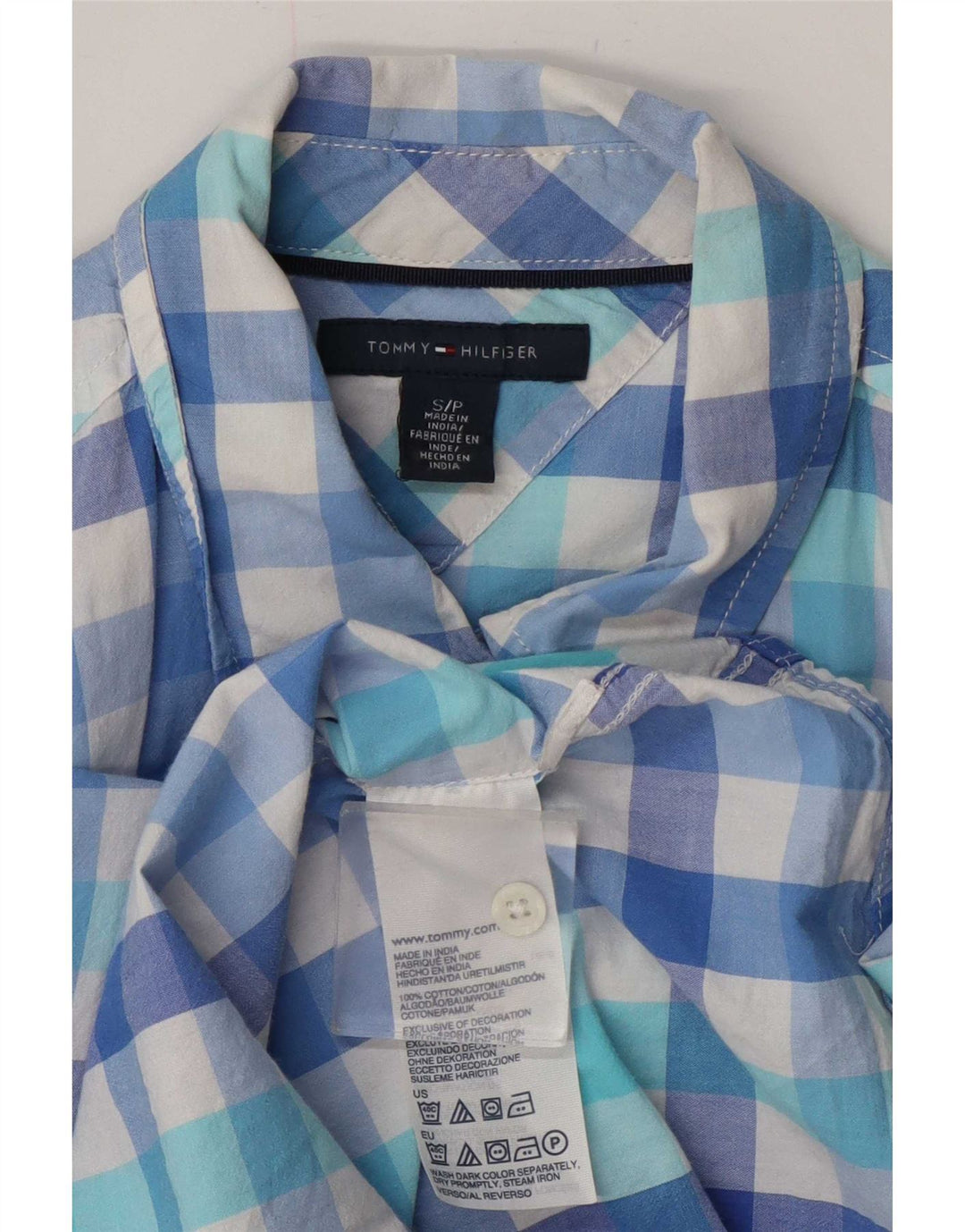 Koszula damska Tommy Hilfiger UK 10 Small, niebieska bawełniana kratka