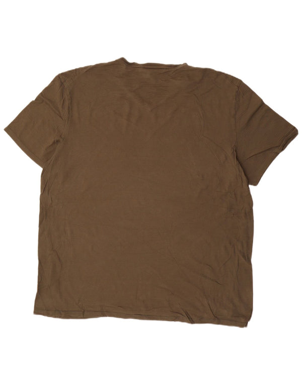 CALVIN KLEIN Męski T-shirt Top 2XL, bawełniany khaki