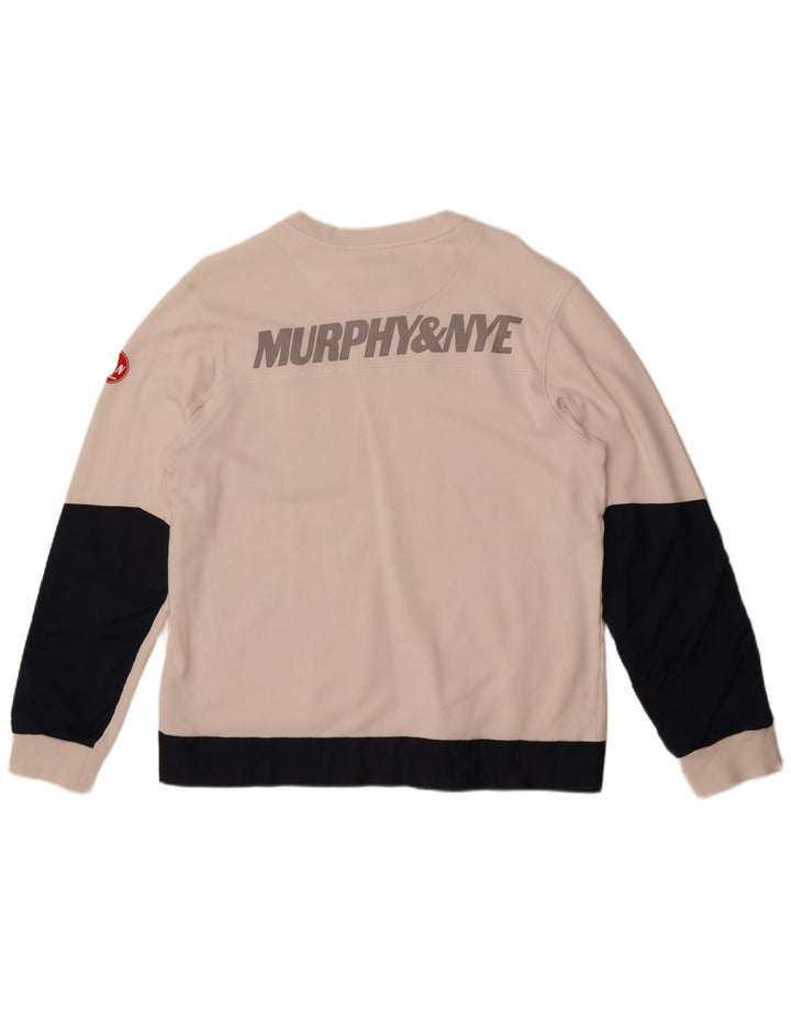 Męski sweter Murphy & Nye Sailmakers, duży, biały, z blokami kolorów