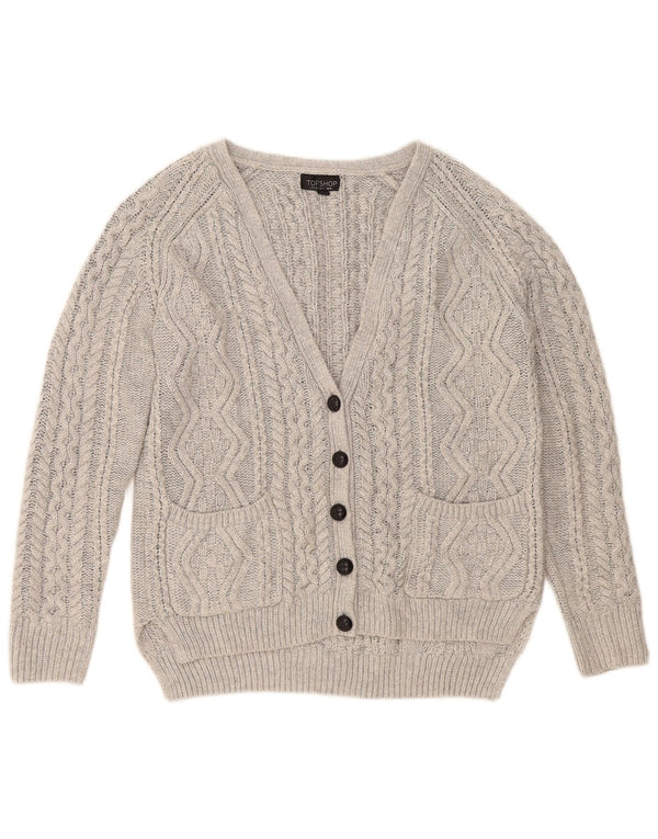 Topshop damski sweter oversize UK 8 mały szary akryl