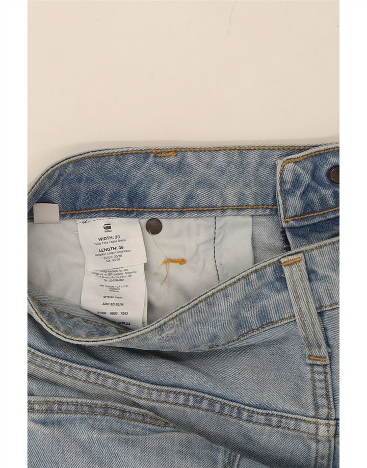 G-STAR Mens 3D Arc Distressed Slim Jeans W33 L36 Blue Vintage G-Star and Second-Hand G-Star from Messina Hembry 