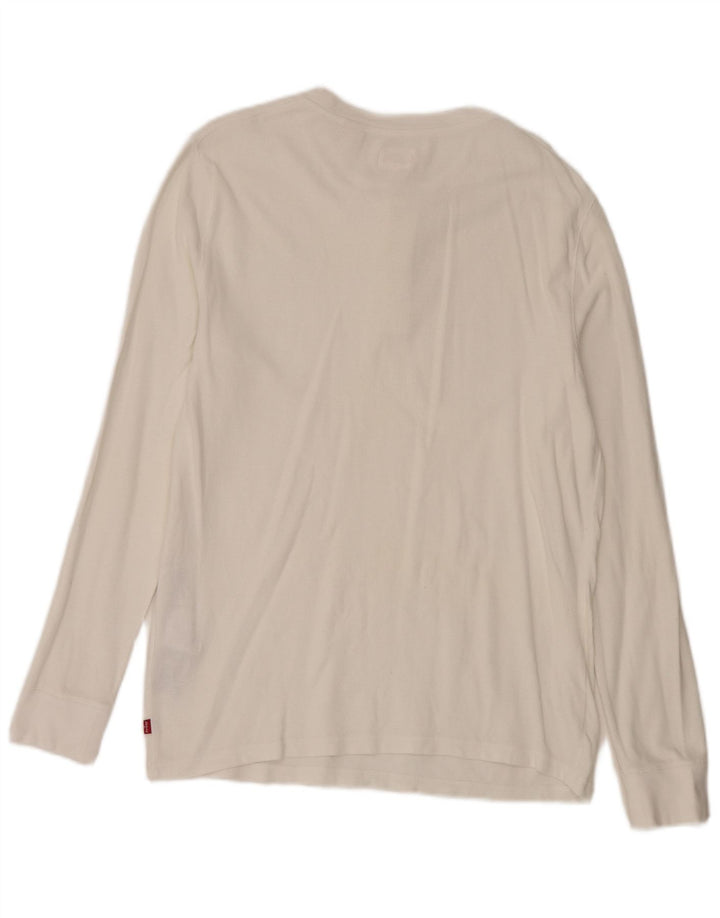 Męski top Levi's z długim rękawem, średniej wielkości, z białej bawełny