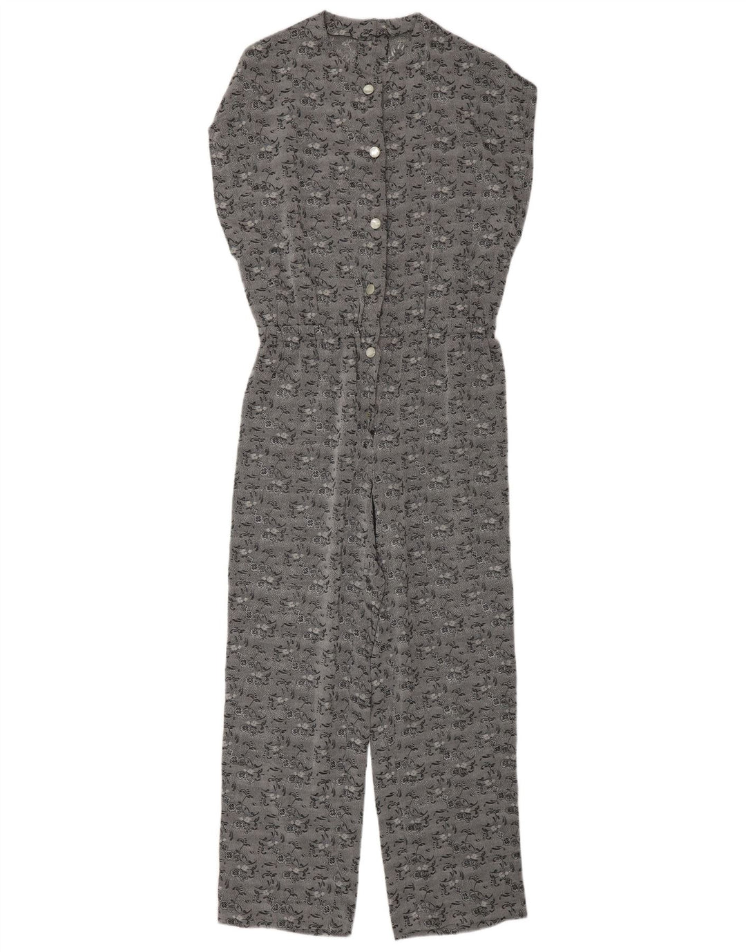 Kombinezon damski w stylu vintage UK 12 Średni szary w kwiaty