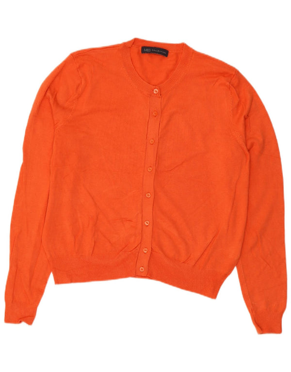 Marks & Spencer Damski sweter typu Crop Cardigan UK 14, średni pomarańczowy wiskoza