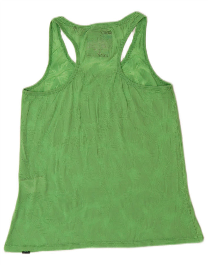SUPERDRY Womens Graphic Vest Top UK 8 Small Green Polyester