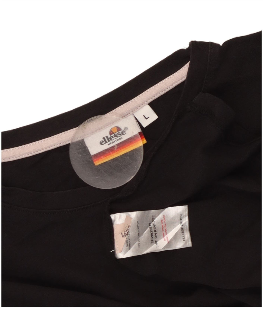 T-shirt damski ELLESSE Heritage, UK 14, duży, czarny, bawełniany