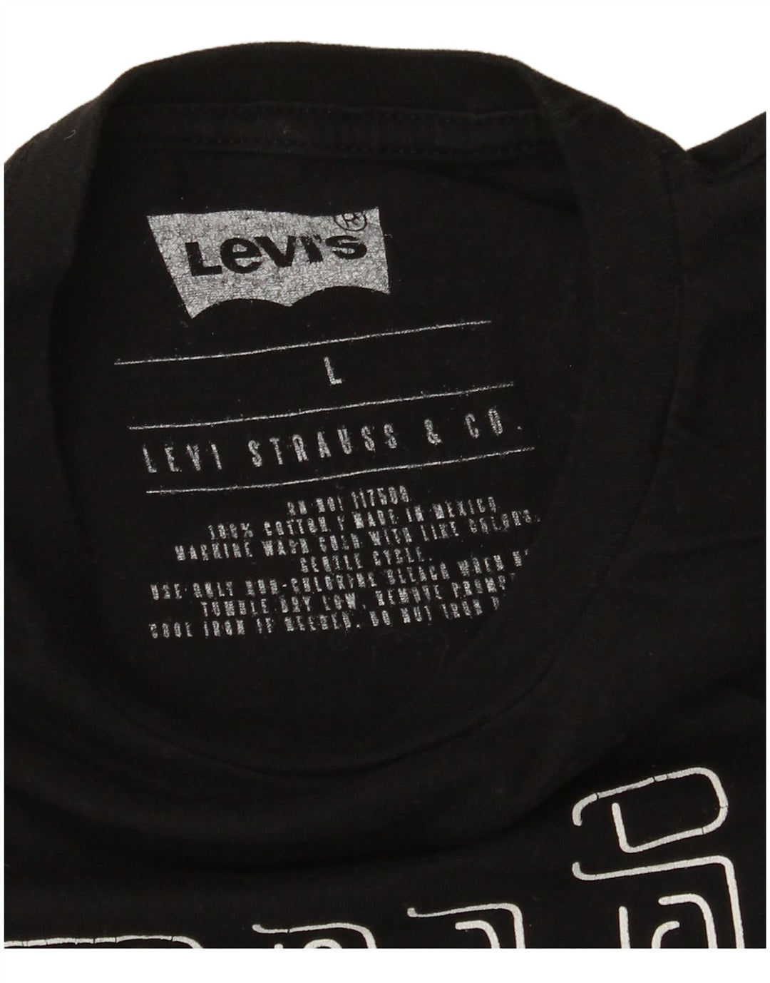 Męski T-shirt z grafiką Levi's, duży, czarny, bawełniany