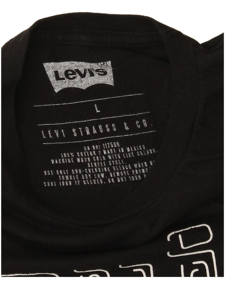 Męski T-shirt z grafiką Levi's, duży, czarny, bawełniany