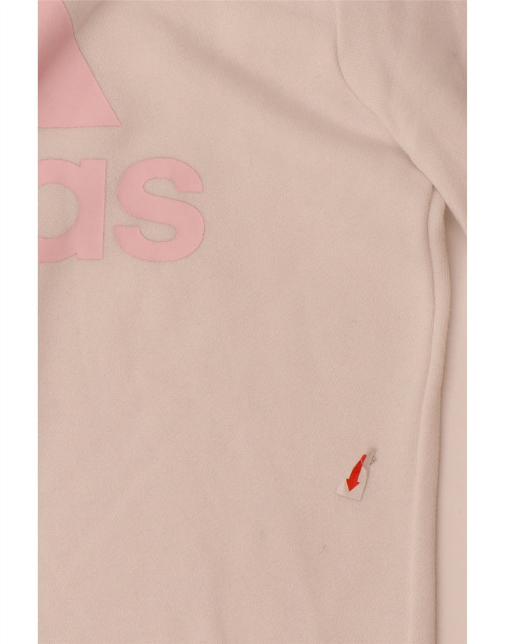 Dziewczęca bluza z grafiką ADIDAS, 11-12 lat, biała bawełna