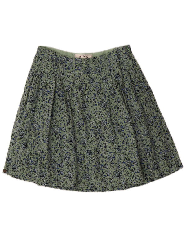 Damska plisowana spódnica Fat Face UK 8 Small W28 Zielona wiskoza w kwiaty