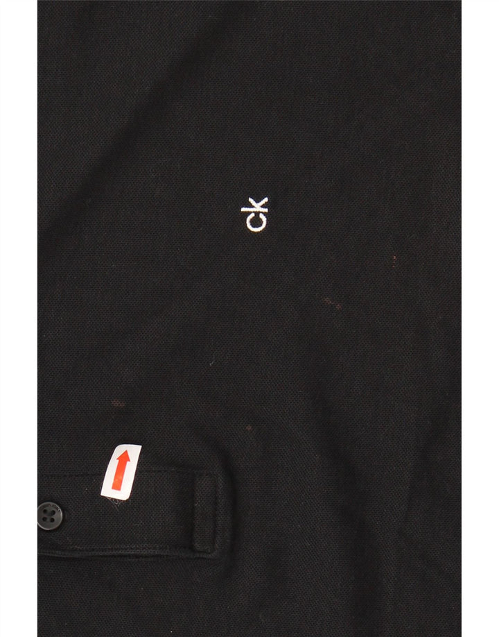 Męska koszulka polo CALVIN KLEIN, duża, czarna, bawełniana