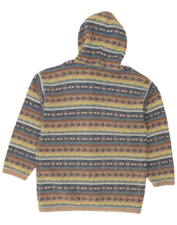 Vintage damski sweter z kapturem, UK 18 XL, wielokolorowe paski