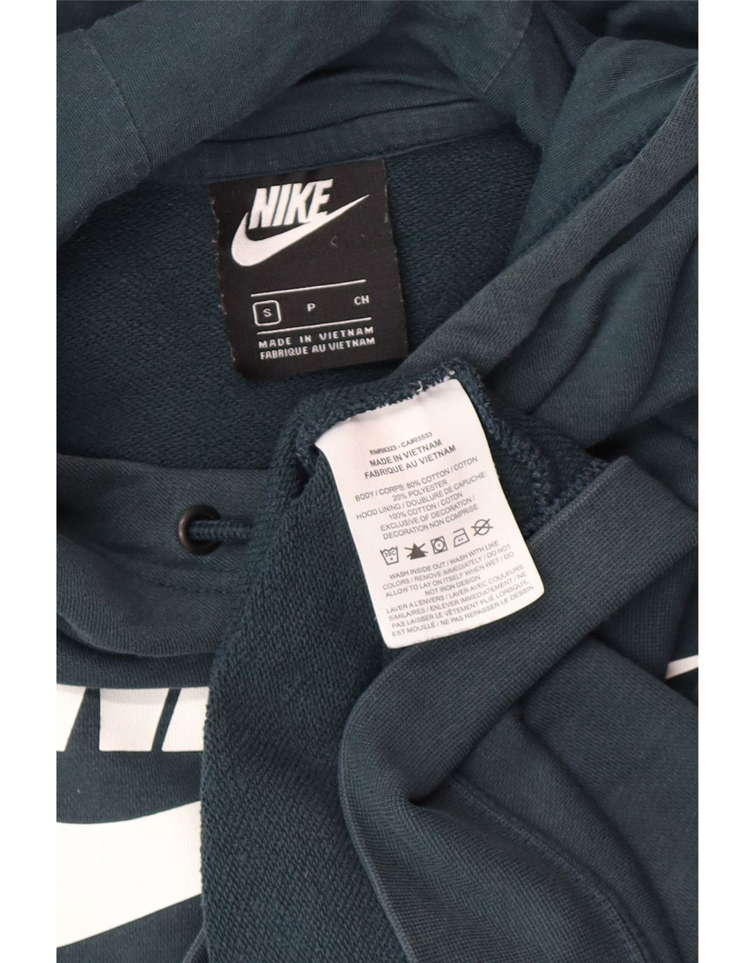 Męski sweter z kapturem Nike z grafiką, mały, niebieski, bawełniany