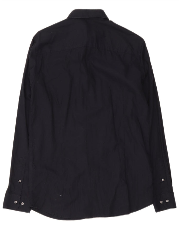 Koszula męska Premium Jack & Jones, średnia, granatowa, bawełniana