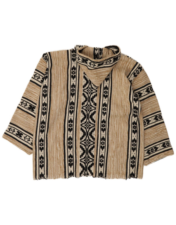 Sweter damski z kapturem w stylu vintage UK 20 2XL Beżowy Fair Isle