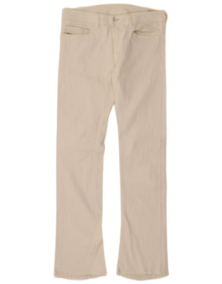 DIESEL Womens Trouleg Bootcut Jeans W32 L34 White Cotton