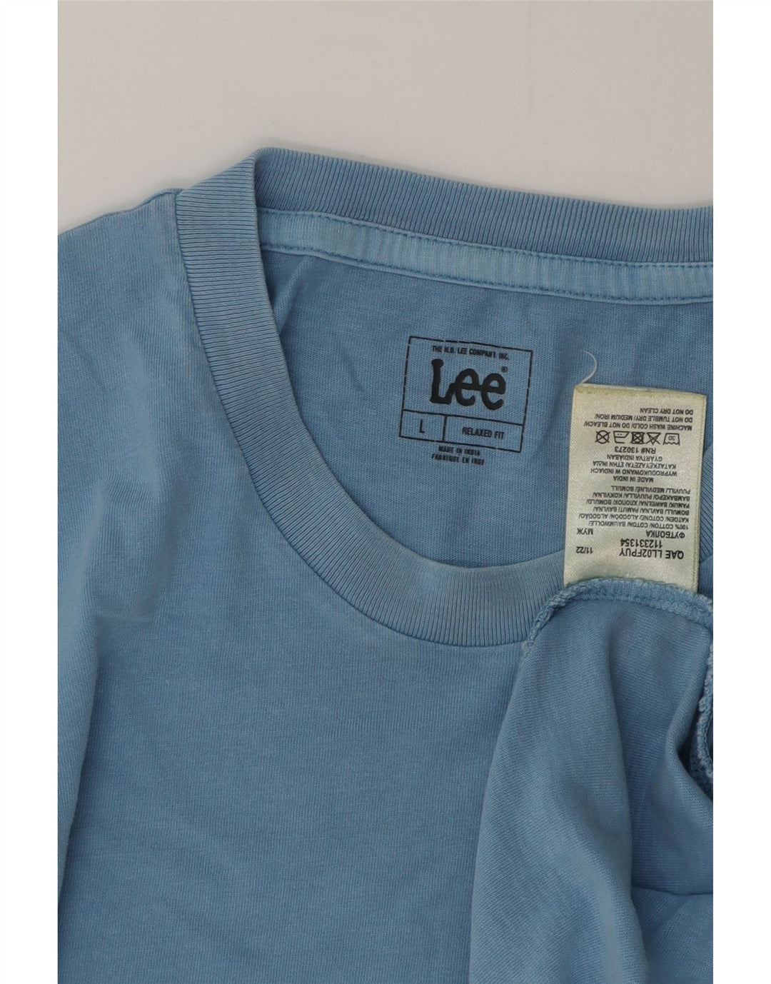 Męski T-shirt Lee o swobodnym kroju, duży, niebieski, bawełniany