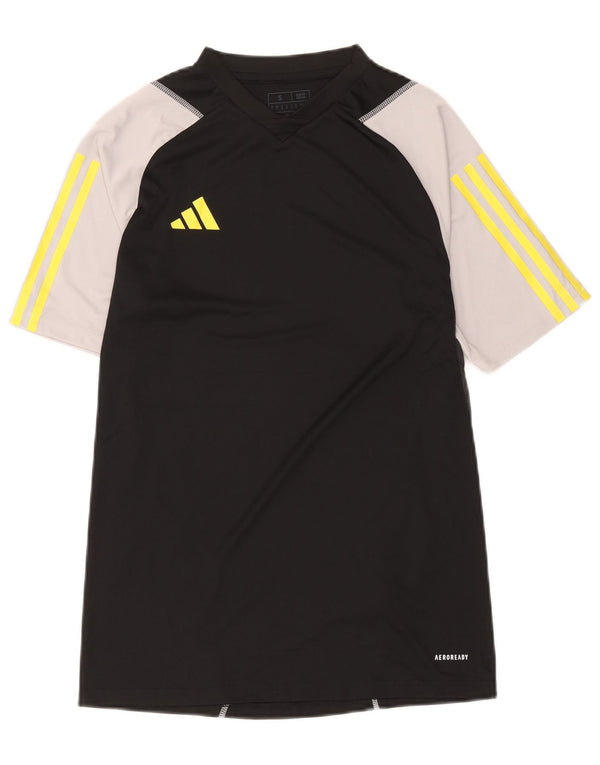 Koszulka męska Adidas Aeroready Slim Fit Top, mała, czarna, z blokami kolorów