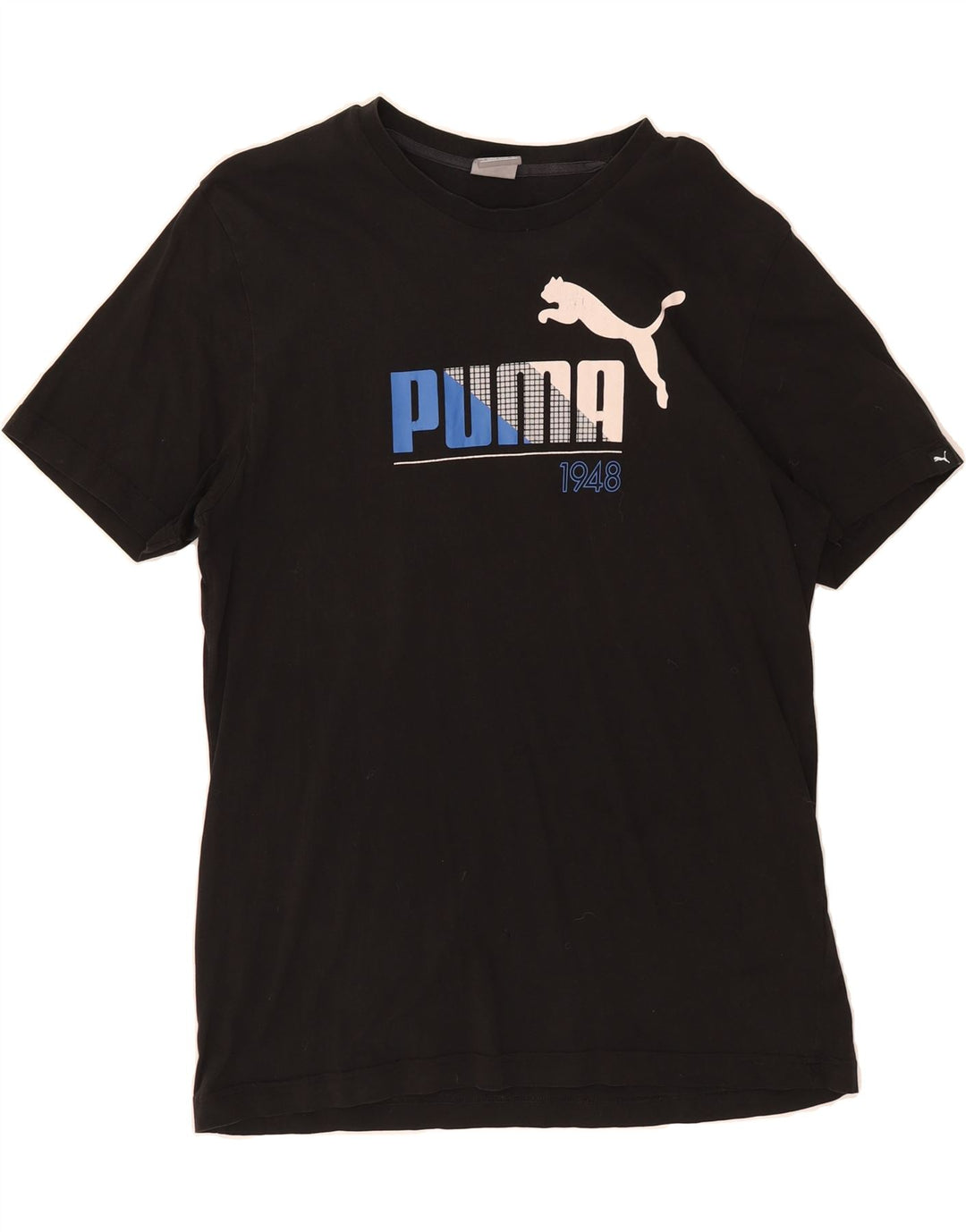 PUMA Mens Graphic T-Shirt Top Large Black Cotton Vintage Puma and Second-Hand Puma from Messina Hembry 
