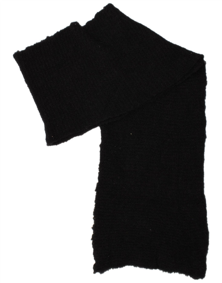 DONEGAL DESIGN Womens Knit Rectangle Scarf One Size Black Wool Classic