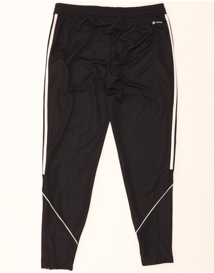 Damskie spodnie dresowe ADIDAS Aeroready UK 16/18, duże, czarne, poliestrowe