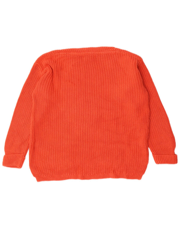 Marks & Spencer Damski sweter z dekoltem w łódkę, UK 12, średni pomarańczowy, bawełniany