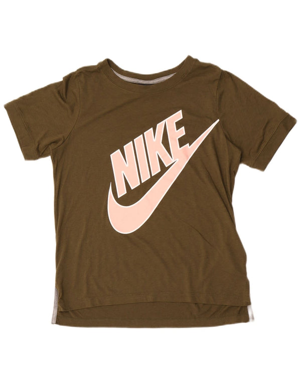 Damska koszulka z grafiką Nike Top UK 10, mała, khaki, poliester