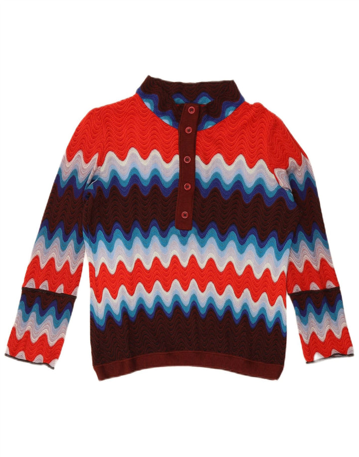 Sweter damski w stylu vintage, zapinany na guziki, UK 12, średni, wielobarwny